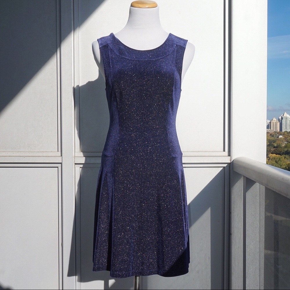 🌿 BCBGeneration Metallic Skater Dress (S) - Picture 2 of 7